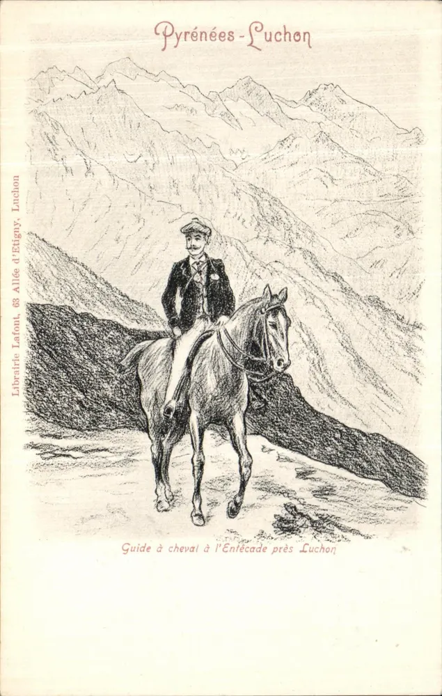 Reitführer am Entécade in der Nähe von Luchon — Pyrénées-Luchon — Librairie Lafont, 63 Allée d'Etigny, Luchon - Vorderseite