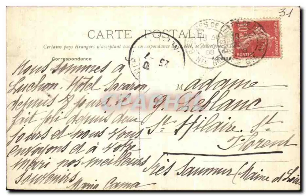 Luchon — A Buvette do Pré — Livraria Lafont, Avenues d'Eugny, Luchon - Verso