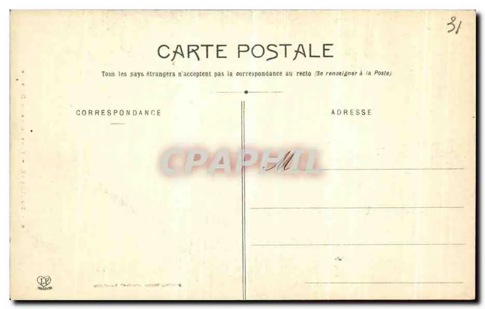 Toulouse - Portal da Dalbade — editor LP, n° 31 - Verso