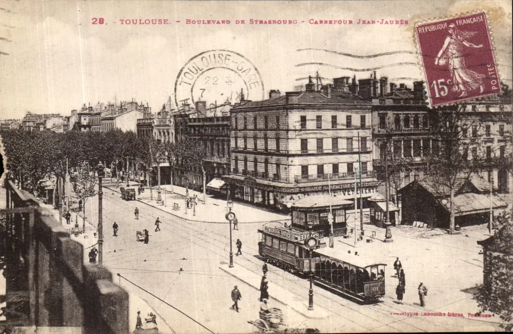 Toulouse - Boulevard de Strasbourg - Kreuzung Jean-Jaurès — Verlag: Gillype - Labouche frères, Toulouse, n°28 - Vorderseite