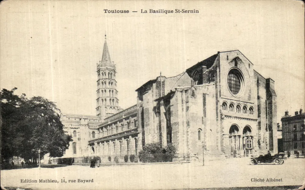Toulouse — A Basílica de São Sernim — Edição Mathieu, 14 rue Bayard - Frente