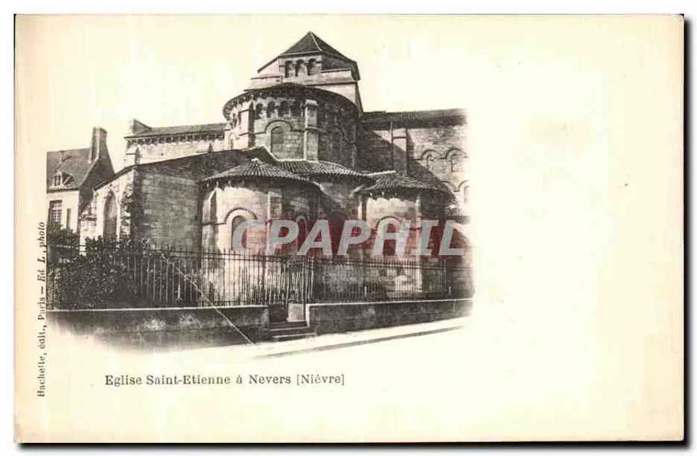Igreja de São Etienne em Nevers — Nièvre — Hachette, coleção, Paris, Ed. L. foto - Frente