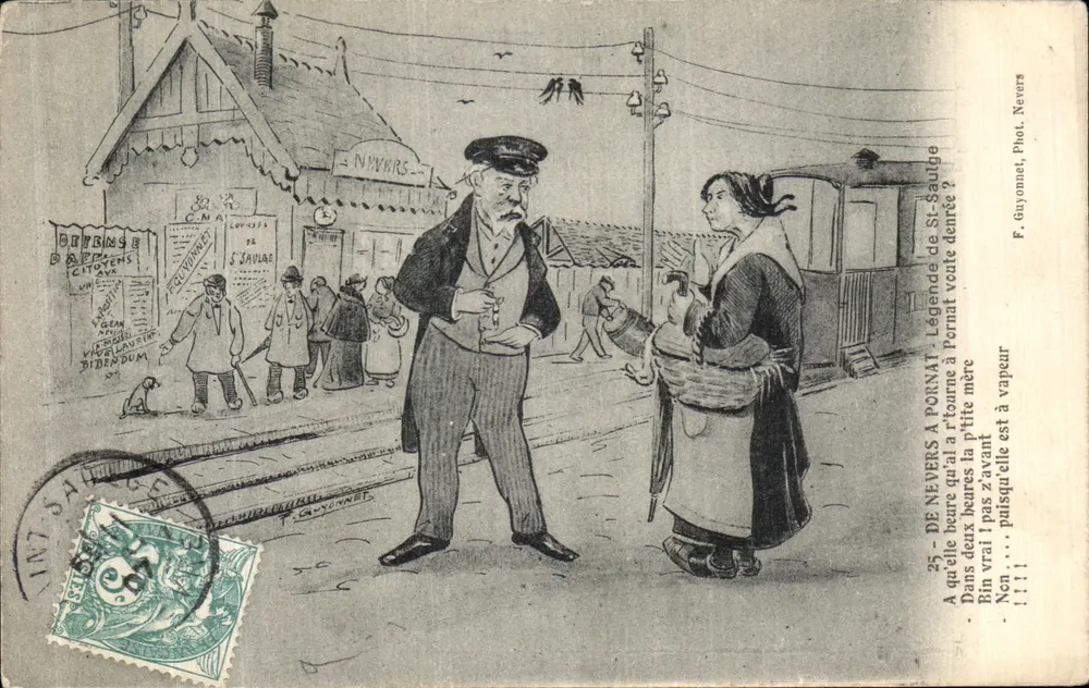 Legende von Nevers — Pornay mit Dampf — F. Guyonnet, Foto. Nevers - Vorderseite