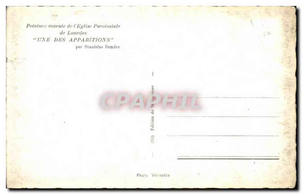 Sainte Bernadette — Erscheinung in Lourdes — Edition der Paroisse - Rückseite