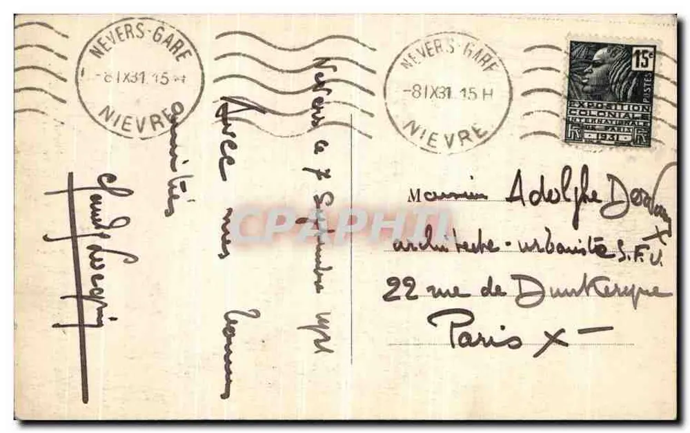 Nevers — Die Ehrentür des Herzoglichen Palastes — N.G. 28 - Rückseite