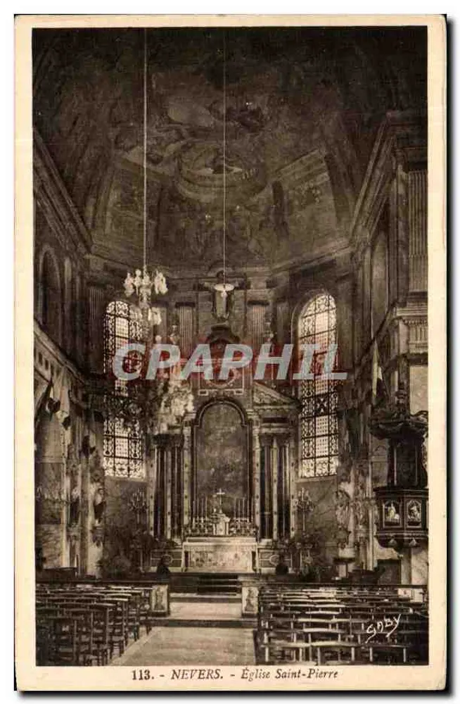 Nevers - Igreja de São Pedro — vista interior — Gobey, n°113 - Frente