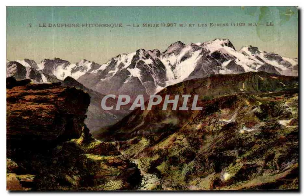 Das pittoreske Dauphiné — La Mhije (3.987 m) und die Écrins (4.103 m) — LL - Vorderseite