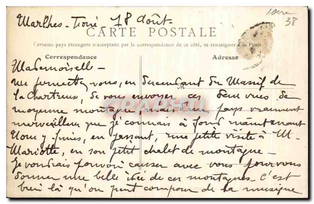 Graisisvaudan — Saint-Bernard du Touvet und l'Aup du Semit — C. Baffert, Grenoble, n°246 - Rückseite