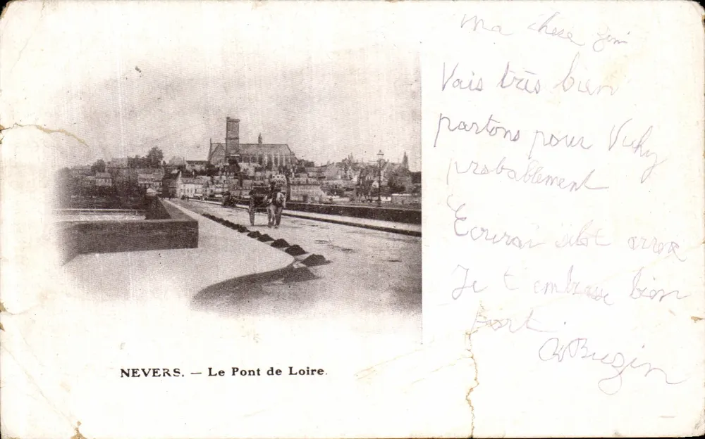 Nevers — Le Pont de Loire — éditeur imprimeur non visible - Frente