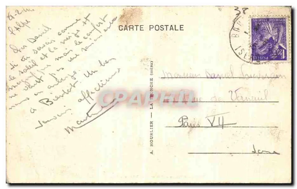 L'Alpe d'Huez (1800 m.) en hiver — Vue sur le Taillefer — éditeur Gep, n° 5623.27 - Rückseite
