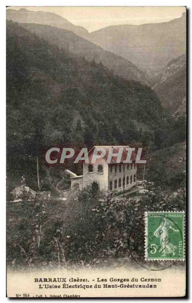 Barraux (Isère) — Les Gorges du Cesson — L'Usine Électrique du Haut-Grésivaudan — Call. J. Grimal, Chambléry - Vorderseite