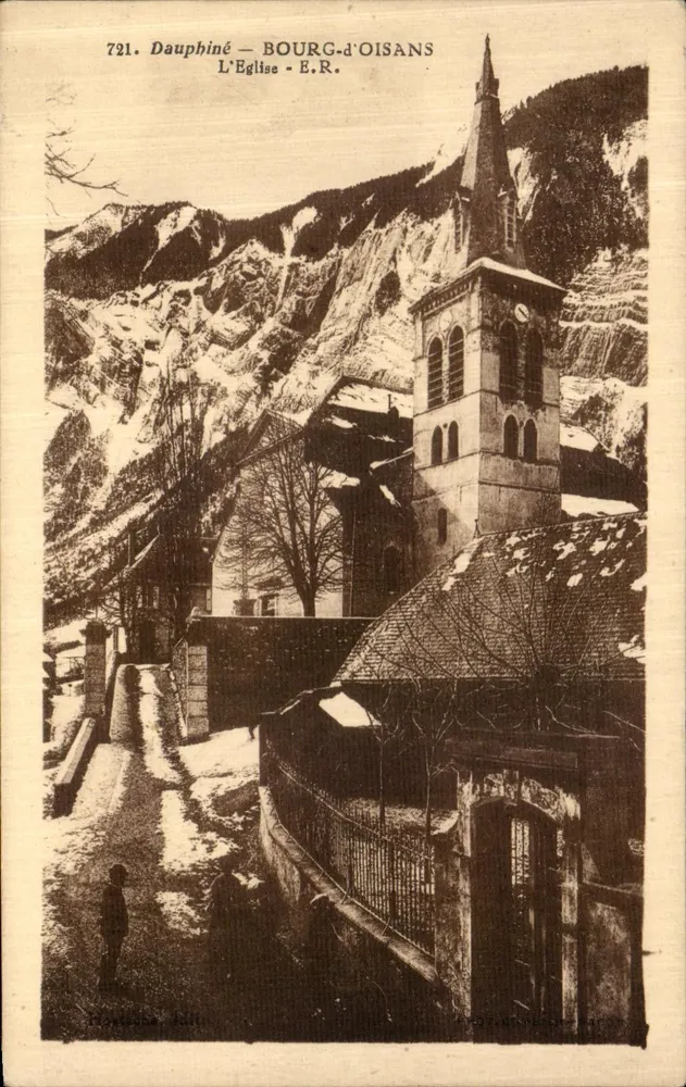 Dauphiné — BOURG-d'OISANS — Die Kirche — E.R. — Nr. 721 — Verlag Montsaka - Vorderseite