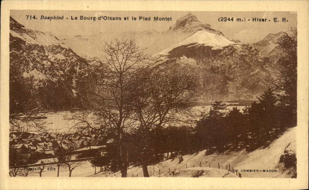 Dauphiné - Der Bourg-d'Oisans und der Pied Montet — (2344 m.) - Winter - E. R. - Fot. Combier - Mâcon - Vorderseite