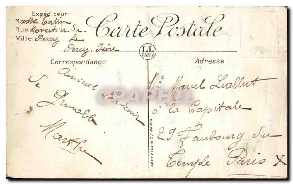 Cascata da Pisse — Grangeau, Disam — L.L. - Verso