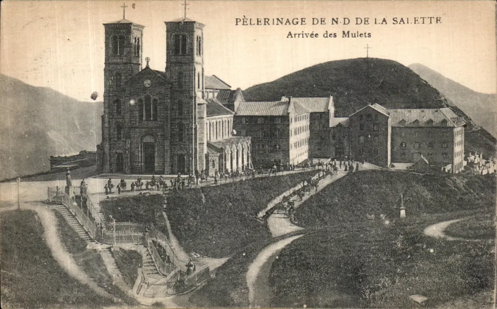 Pilgerung der N.D. de la Salette — Ankunft der Maultiere — Verlag unbekannt - Vorderseite