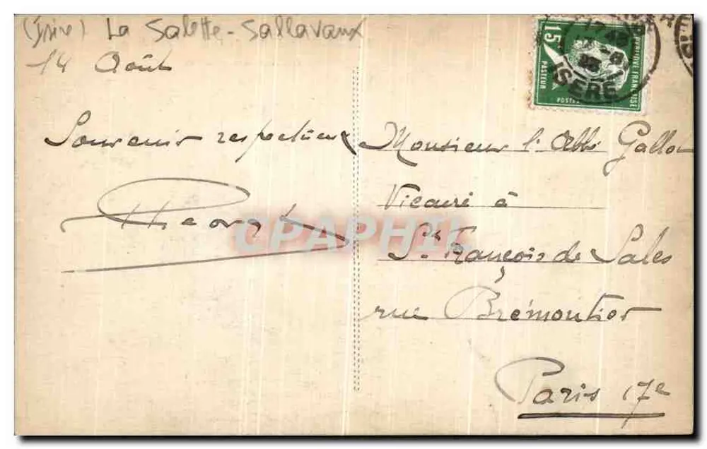 Pilgerung der N.D. de la Salette — Ankunft der Maultiere — Verlag unbekannt - Rückseite