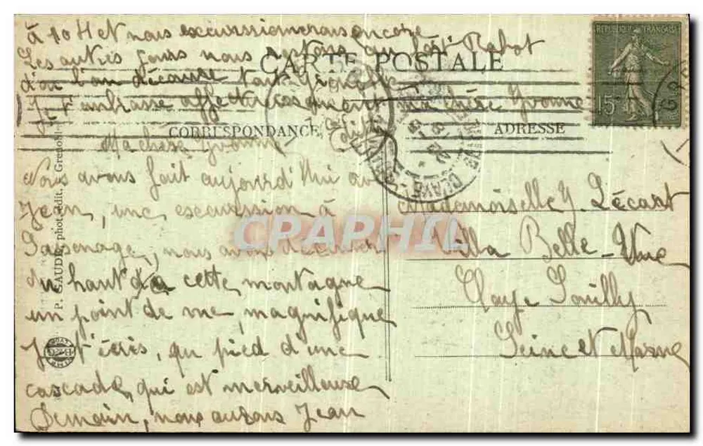 Die Wasserfall des Parisian — Sassenage — Dauphiné — Nr. 290 - Rückseite