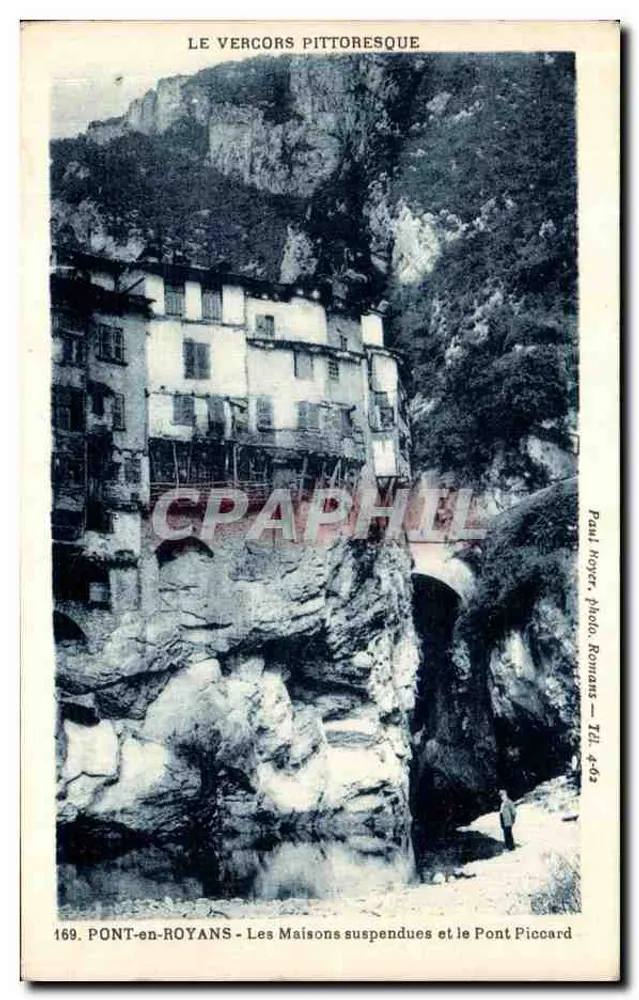 Pont-en-Royans — Die Hängenden Häuser und die Piccard-Brücke — Paul Hoyer, Foto, Romans — T.L. 4-62 - Vorderseite