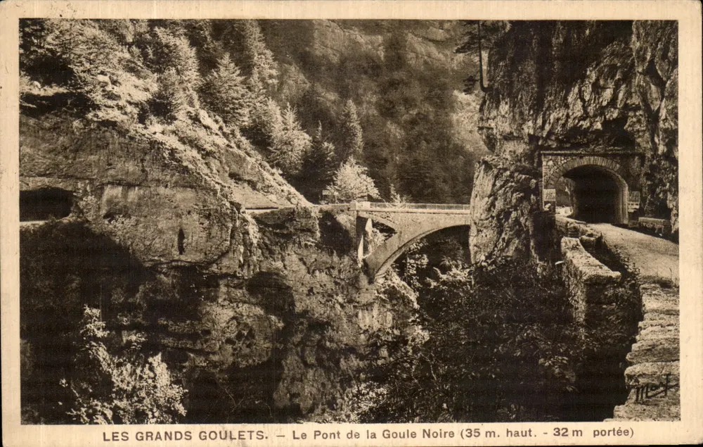 Die Großen Goulets — Die Brücke der Goule Noire (35 m hoch - 32 m Spannweite) — Verlag: Meck - Vorderseite