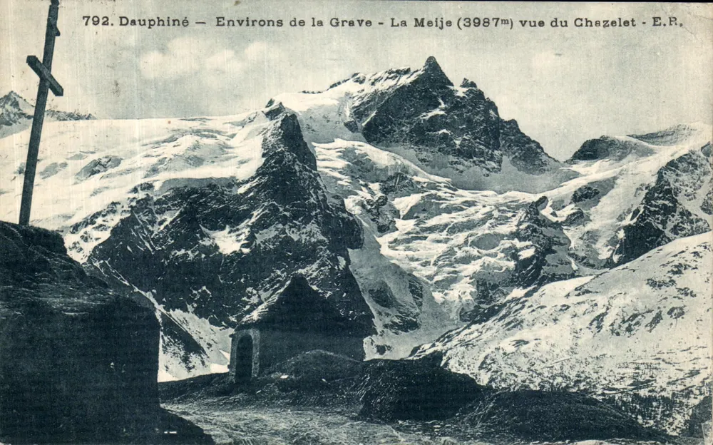 Dauphiné — Umgebung der Grave — La Meije (3987m) von Chezelet aus gesehen — E.R. — n°792 - Vorderseite