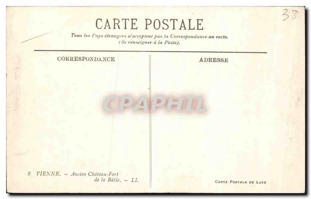 Alter Burgschloss La Bâtie — Wien — Luxus-Ansichtskarte - Rückseite