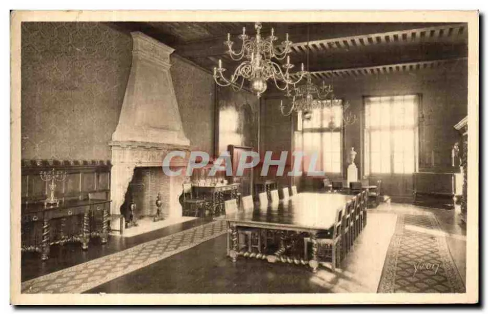 Esszimmer des Schlosses Vizille — Grenoble-Gare, Isère — Verlag Y. Voig, Nr. 7 - Vorderseite
