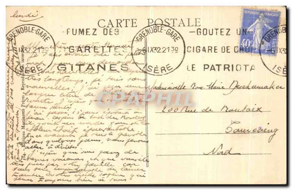O Castelo de VIZILLE - O Parque — Edições Martinano Frères - Verso