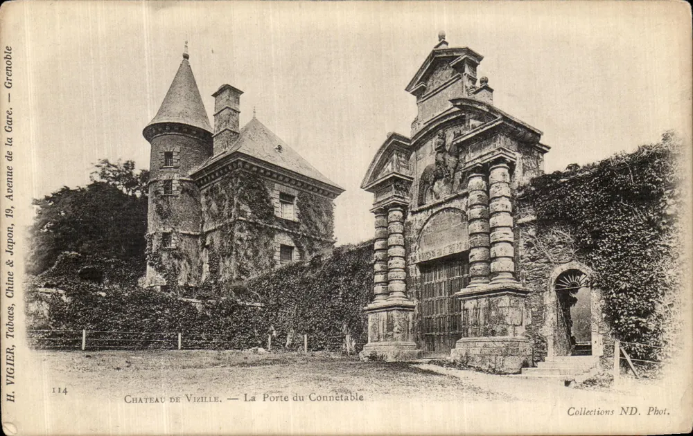 Castelo de Vizille — A Porta do Conde — H. Vigier, China & Japão, 19, Avenida da Estação, Grenoble - Frente