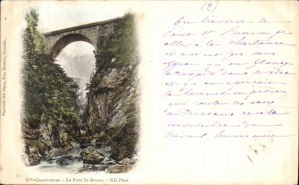 O Ponte St-Bruno — Gde-Chartreuse, Grenoble — Papeterie des Alpes, Eug. ROUGET - Frente