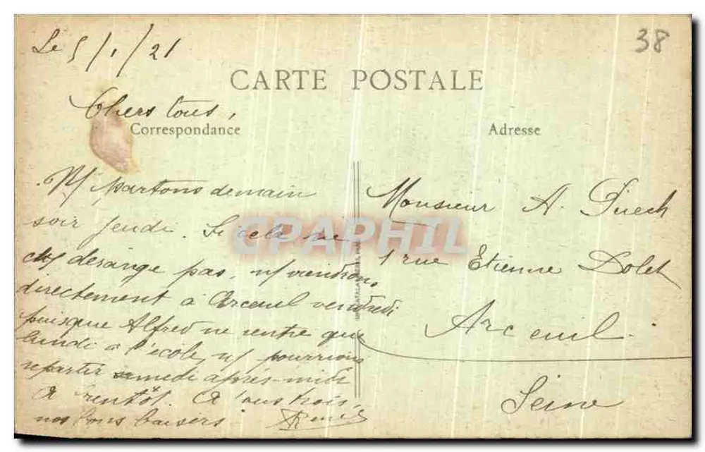 Grenoble — Ansicht der Nacht und die Alpen — B.F., Paris - Rückseite