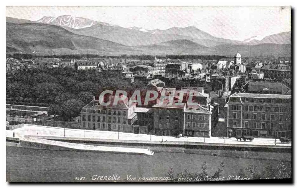 Grenoble — Panoramablick vom Kloster Saint-Marie — Graphel, n° 1437 - Vorderseite