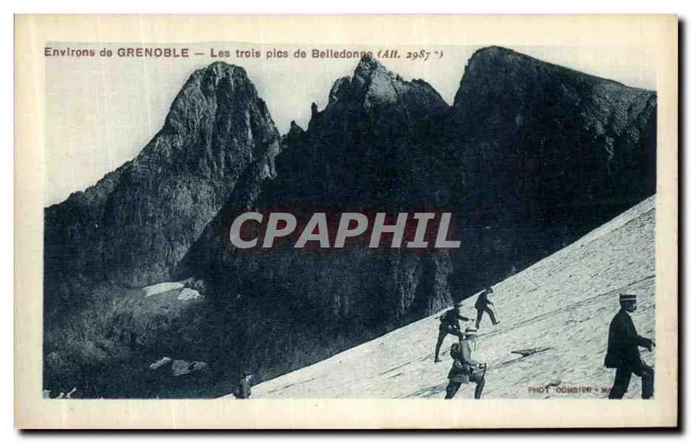 Omgeving van GRENOBLE — De drie toppen van Belledonne (Alt. 2987 m) — Fot. Combier, M.A. - Voorkant