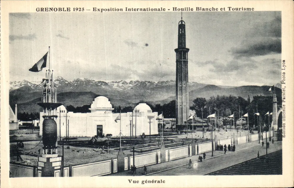 Grenoble 1925 — Internationale Ausstellung — Weiße Kohle und Tourismus — Allgemeiner Blick — Offizielle Ausgabe Pacslet, Photo Lyoa - Vorderseite