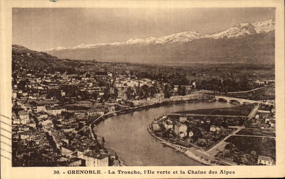 Grenoble - La Tronche, die grüne Insel und die Kette der Alpen — Edition M. Batacier, Nr. 30 - Vorderseite