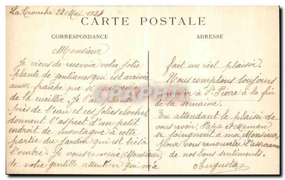 Grenoble — Schloss Bouquéron und die Alpenkette — E.R. n°125 - Rückseite