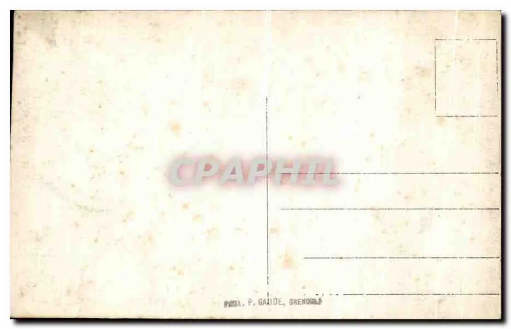 Gruppe von Wanderern am Fuße des Grand Paradis — Verlag P. Gaude, Grenoble - Rückseite