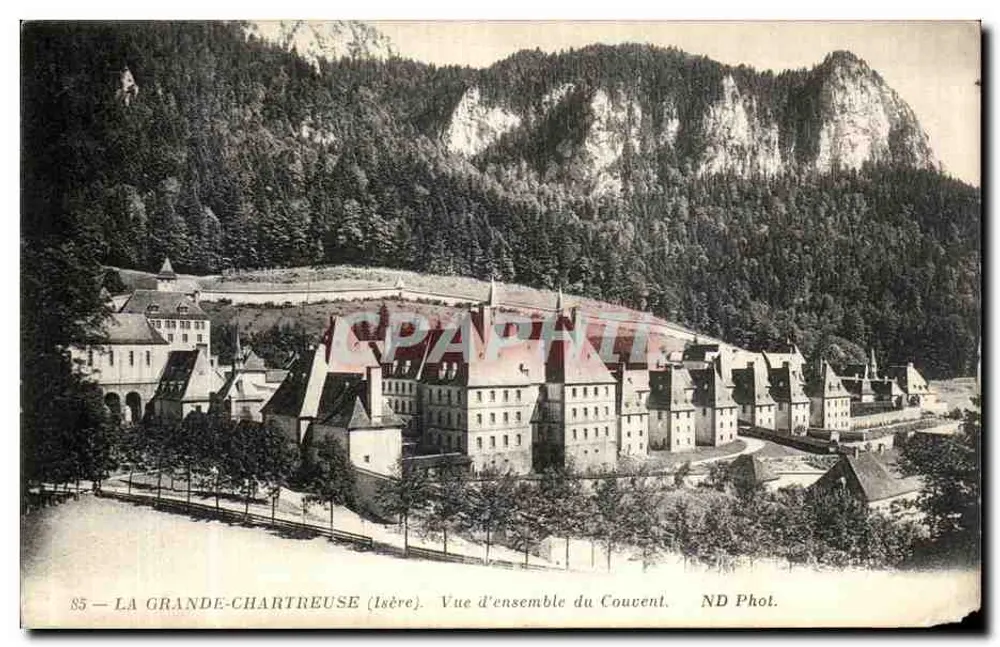 La Grande-Chartreuse (Isère) — Vista geral do Convento — ND Fot. - Frente