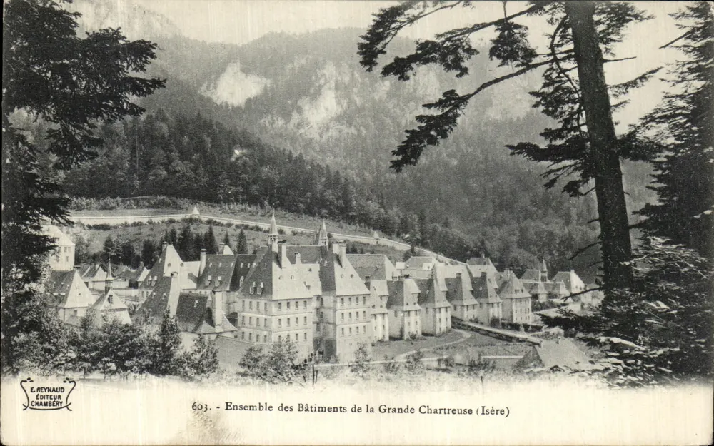 Grande Chartreuse — Ensemble dos Edifícios — E. Reynaud Editor Chambéry, n°603 - Frente