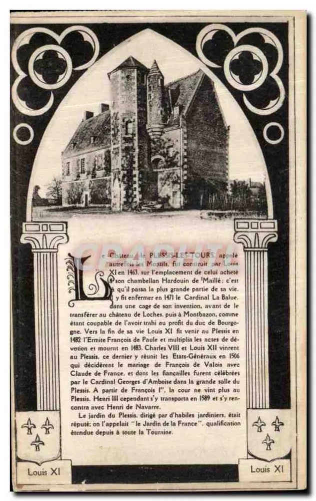 Castelo de Plessis-les-Tours — História do castelo e do jardim — Editor não visível, número da série não visível - Frente