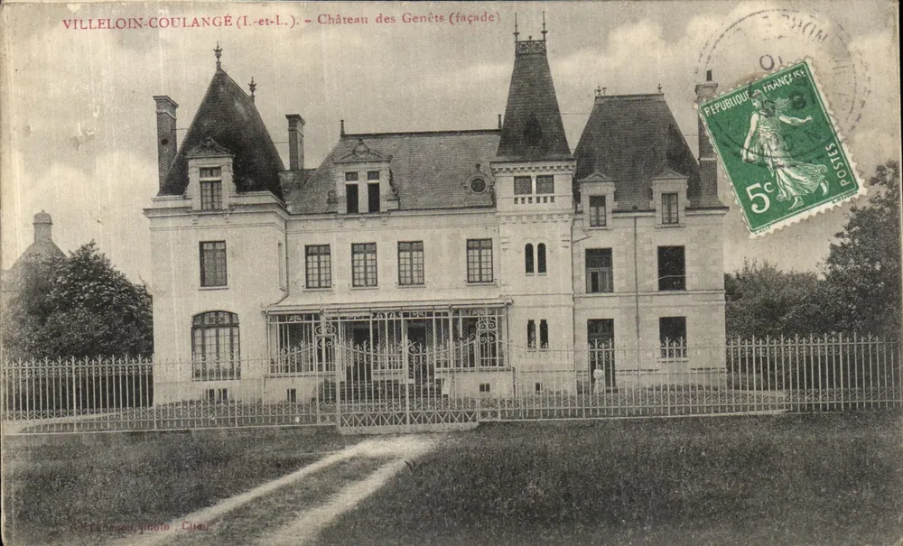 Villeloin-Coulangé (I.-et-L.) — Schloss der Genêts (Fassade) — A. Talamon, phot. Clichy - Vorderseite