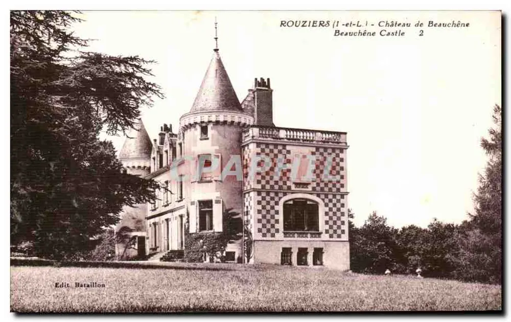 Rouziers (Loire) — Castelo de Beauchêne — Edit. Bataillon - Frente