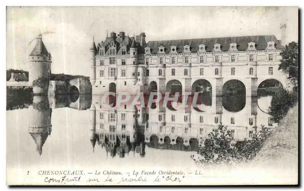 Chenonceaux — O Castelo — A Fachada Ocidental — LL. - Frente