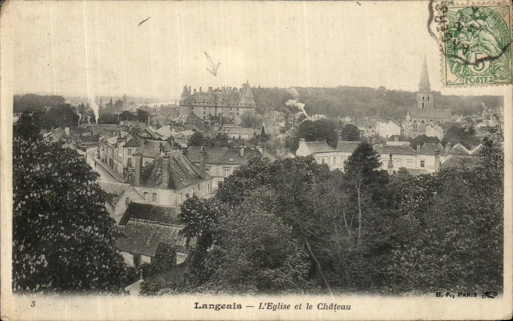 Langeais — Die Kirche und das Schloss — B. F., Paris - Vorderseite