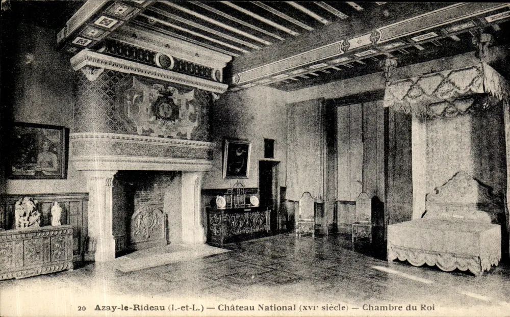Azay-le-Rideau (Indre-et-Loire) — Nationaler Schloss (17. Jahrhundert) — Königszimmer - Vorderseite