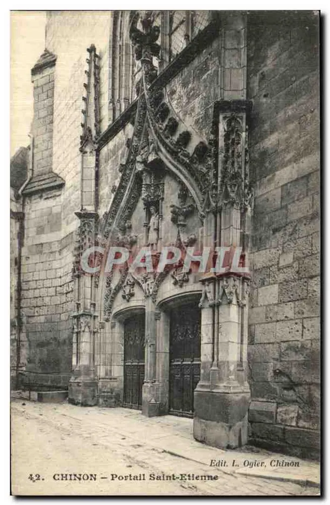 Chinon — Portal de São Etienne — Edit. L. Oglier, Chinon - Frente
