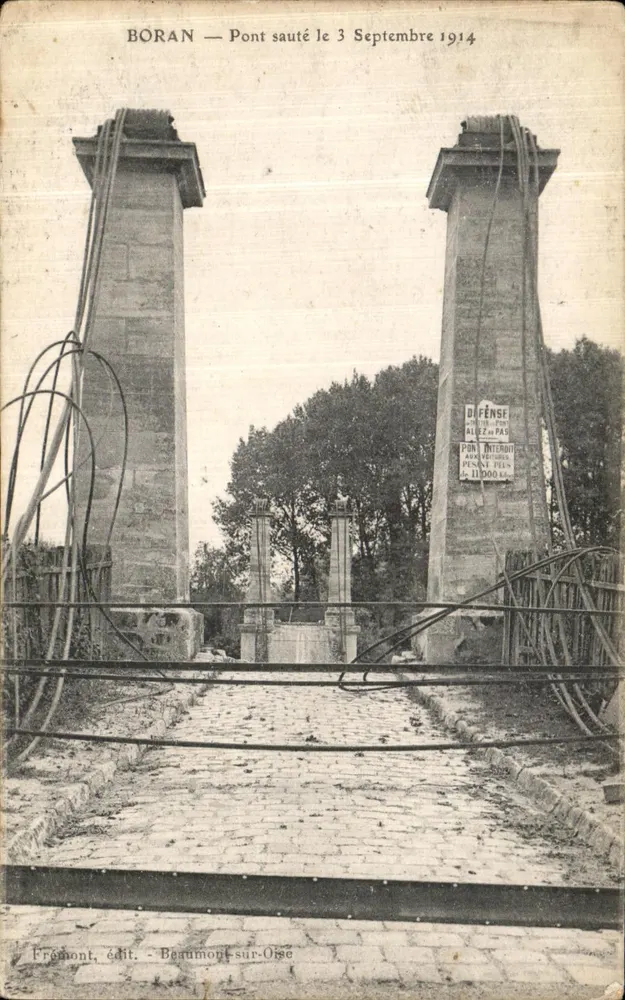 Boran — Brücke zerstört am 3. September 1914 — Frémont, Verlag Beaumont-sur-Oise - Vorderseite