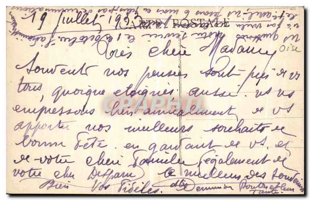 Conchy-les-Pots — Binnenkant van de Kerk — Uitgave J. Mats - Achterkant