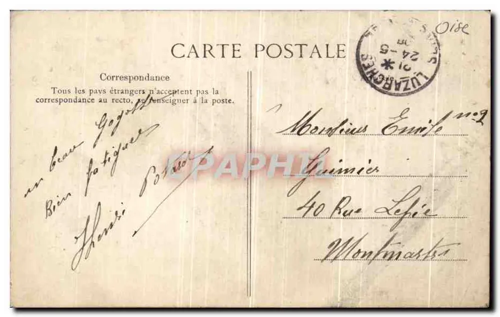 Coye — Die Teiche von Commelle — Schloss der Königin-Weiß — Imp. Phot. J. Frémont, Beauvais - Rückseite