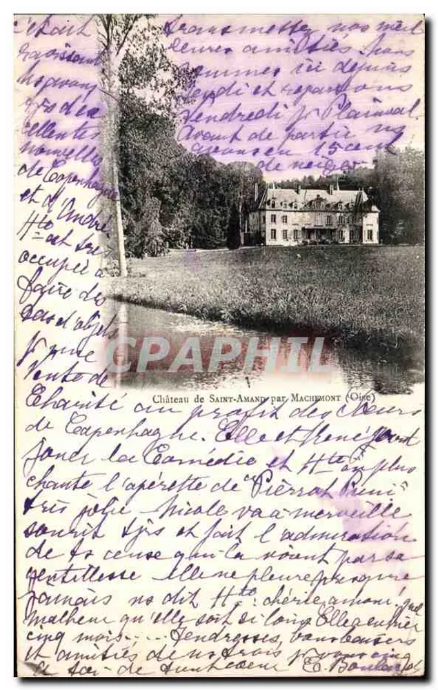 Château de Saint-Amand-Machinmont (Oise) — vue du château entouré d'arbres, éditeur 'Château de Saint-Amand par Machinmont (Oise)' imprimé en bas - Frente