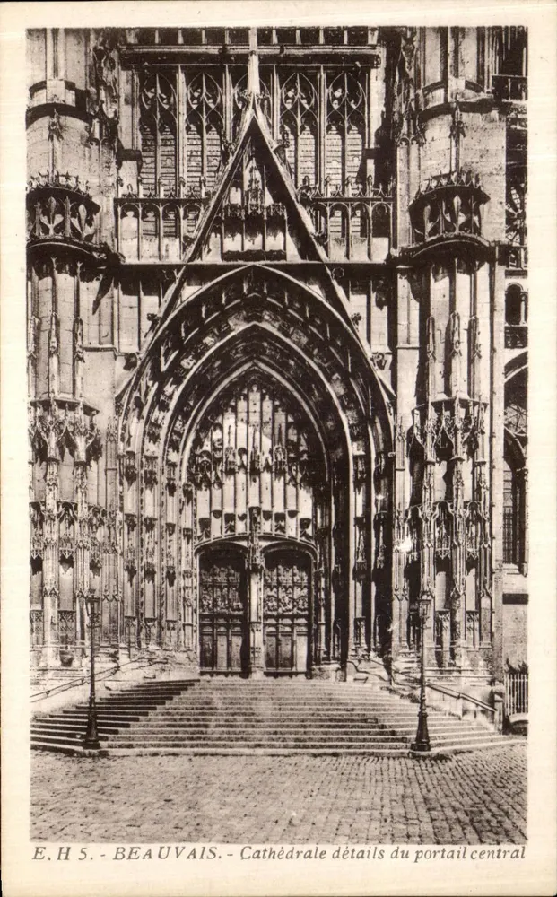 Beauvais — Cathédrale, détails du portail central — E.H. 5 - Vorderseite